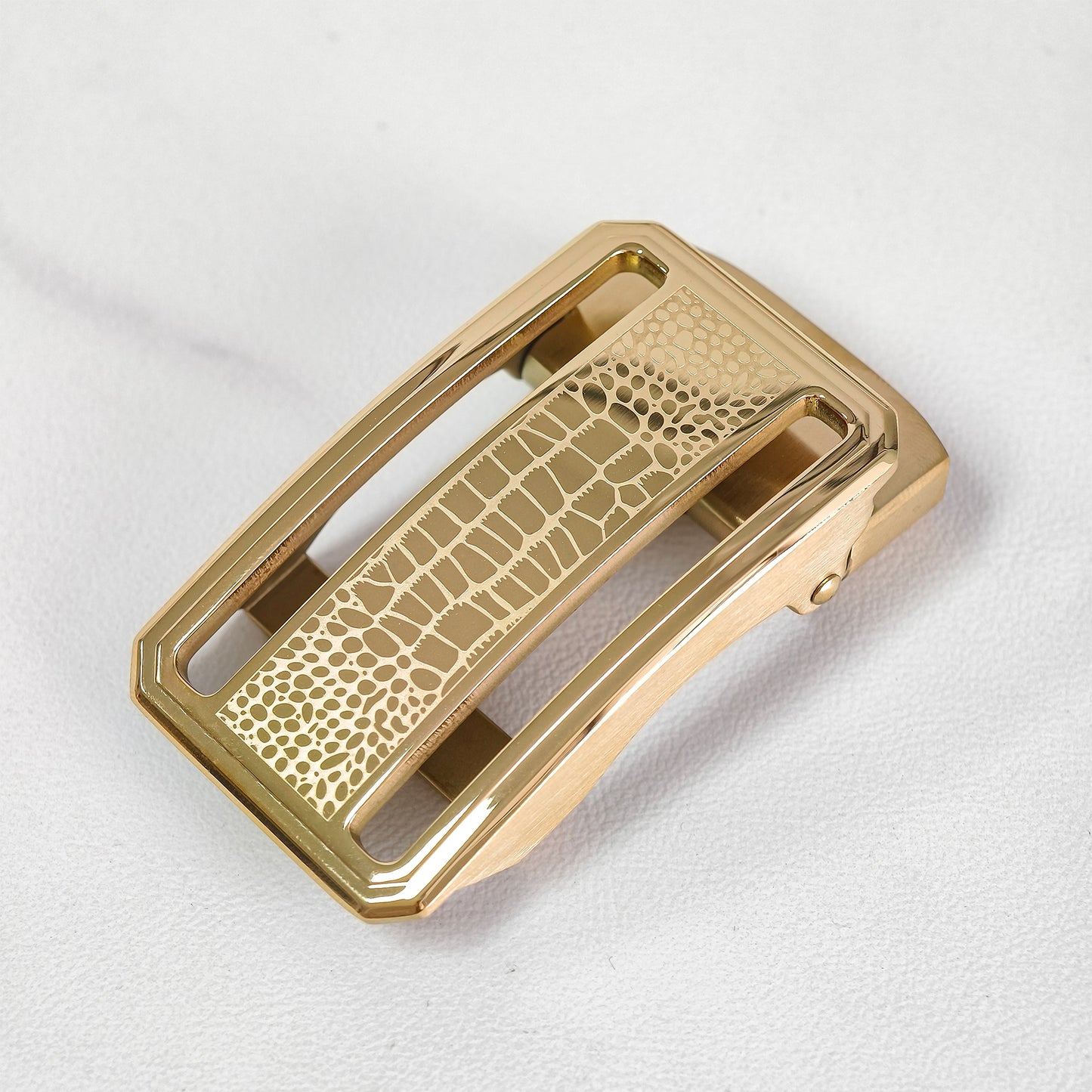 Alligator Embossed Metal Auto Belt Buckle Dual-Tone