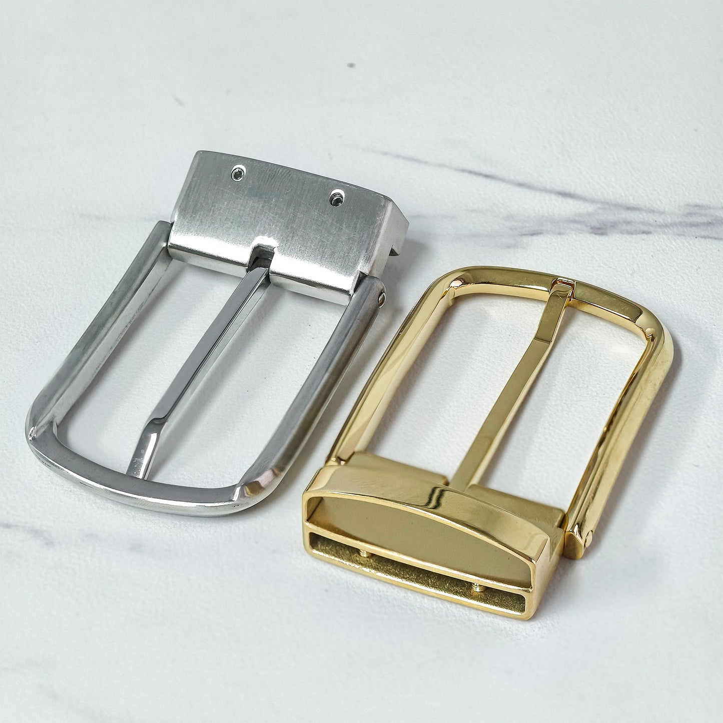 Minimalist Metal Pin Belt Buckle, Gold & Silver Options