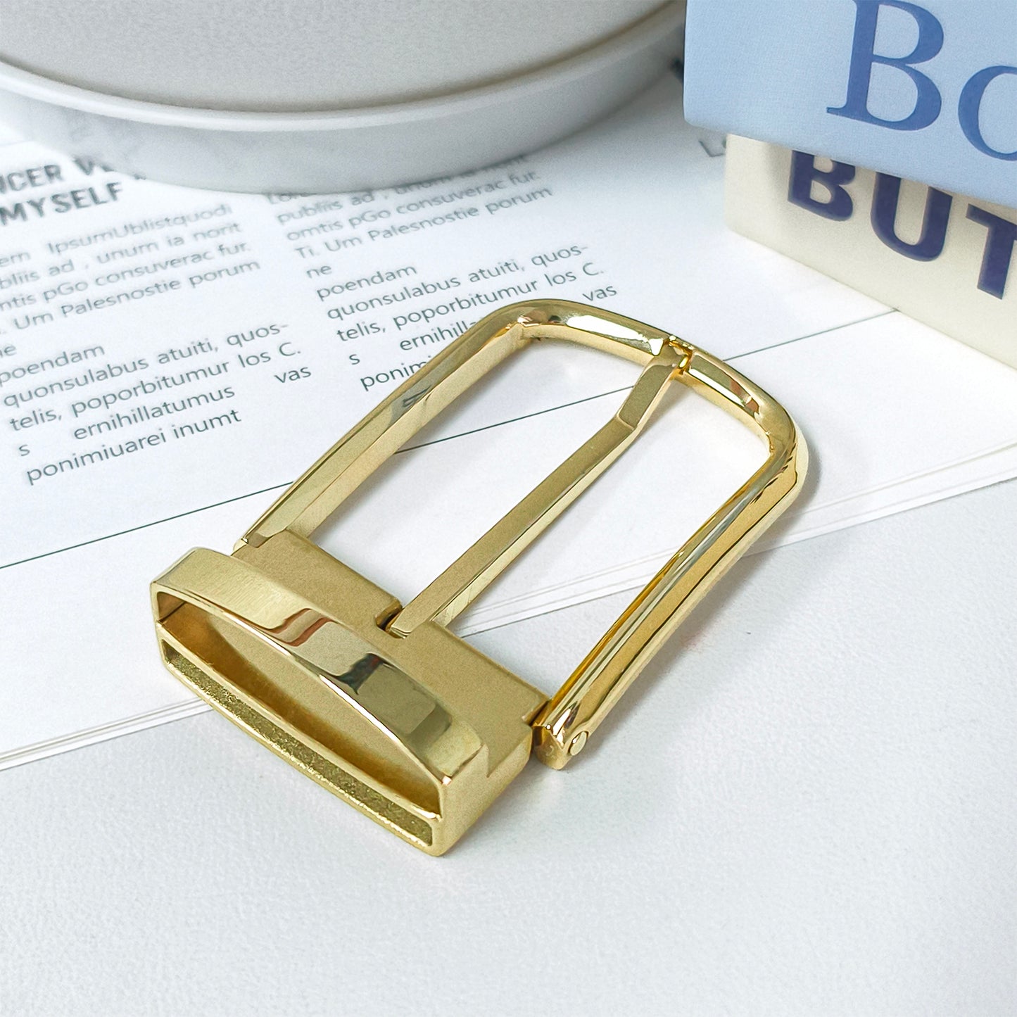 Minimalist Metal Pin Belt Buckle, Gold & Silver Options