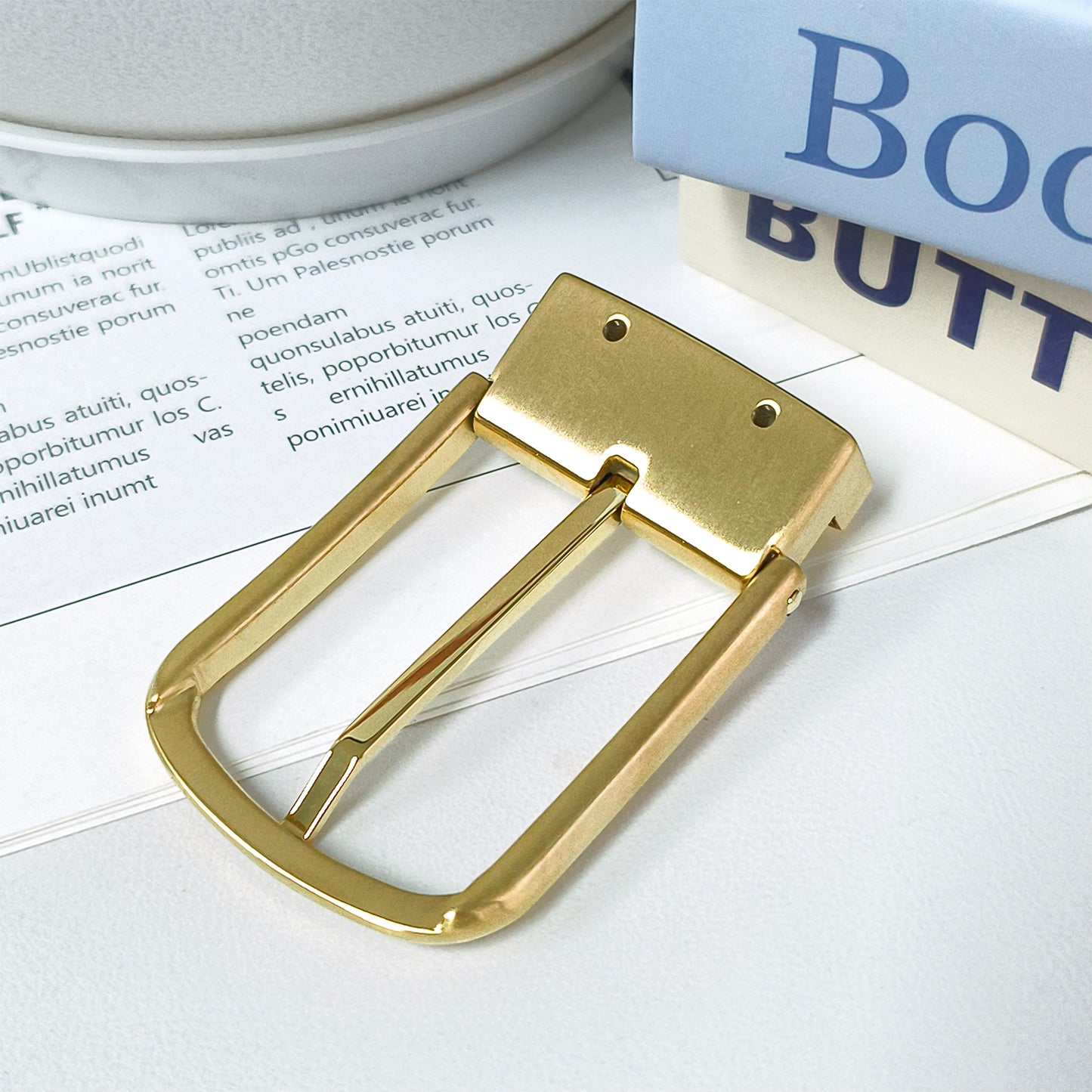 Minimalist Metal Pin Belt Buckle, Gold & Silver Options