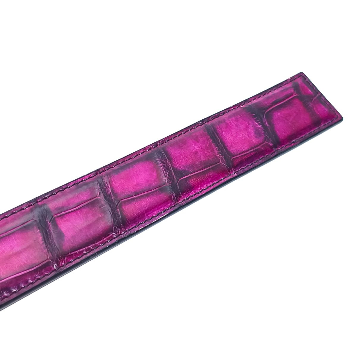 Handmade Genuine Alligator Leather Belt, Red Glossy Natural Texture Fit for Prong Buckle