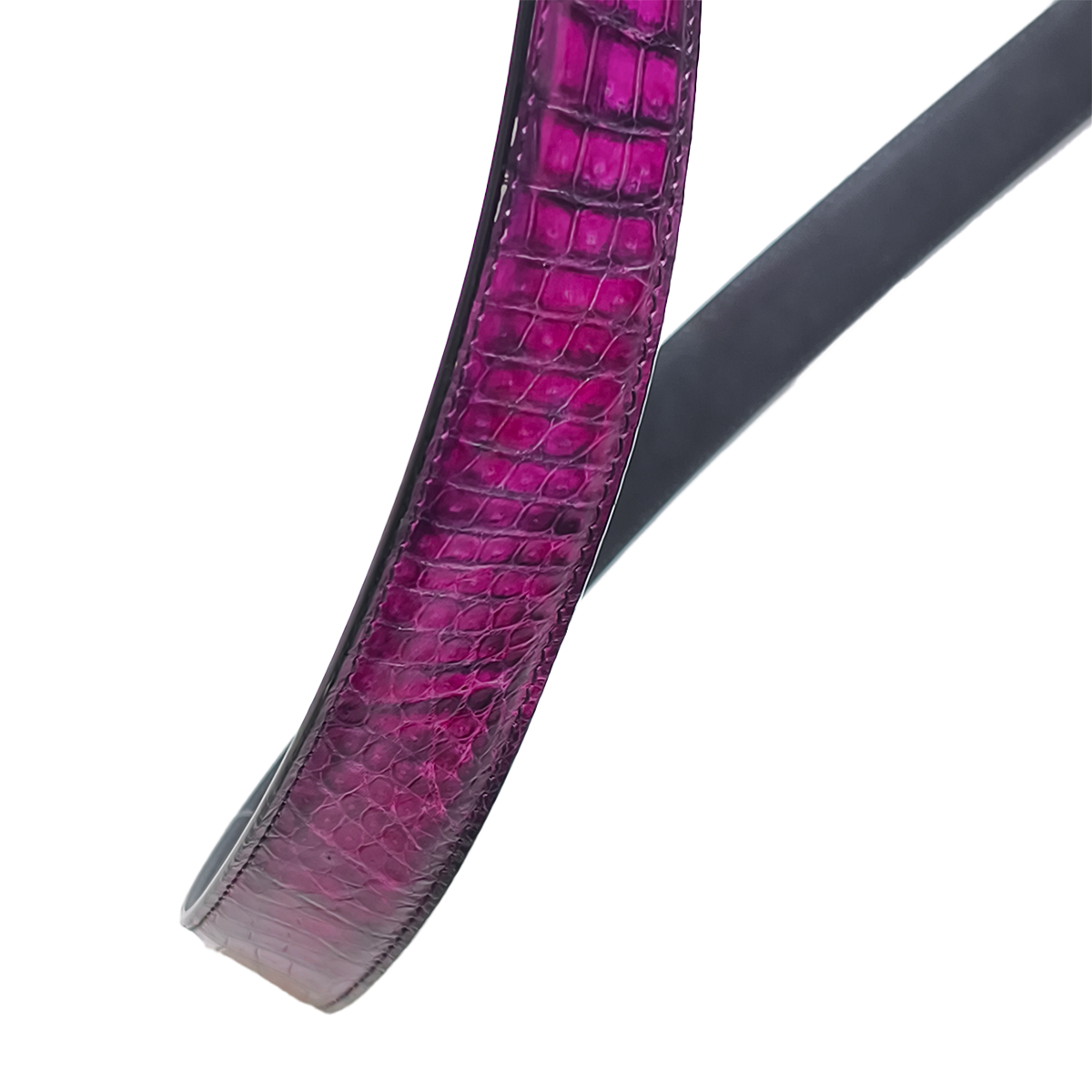 Handmade Genuine Alligator Leather Belt, Red Glossy Natural Texture Fit for Prong Buckle