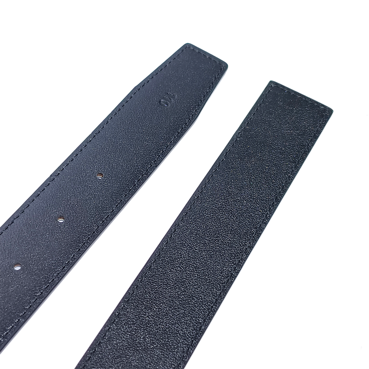 Handmade Genuine Alligator Leather Belt, Blue-Black Gradient Glossy Texture Fit for Prong Buckle