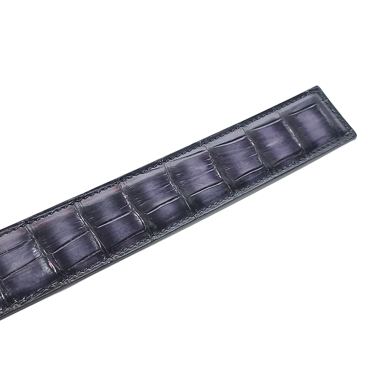 Handmade Genuine Alligator Leather Belt, Deep Purple-Black Gradient Texture Fit for Prong Buckle