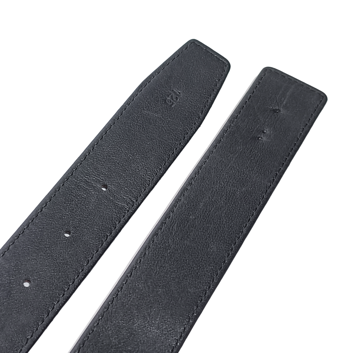 Handmade Genuine Alligator Horn Leather Belt, Black High-Gloss Texture Fit for Prong Buckle