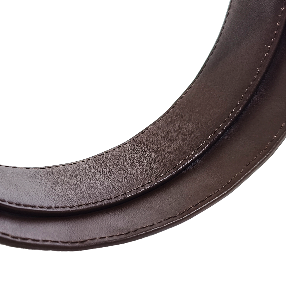 Handmade Genuine Alligator Horn Leather Belt, Dark Brown High-Gloss Texture Fit for Prong Buckle