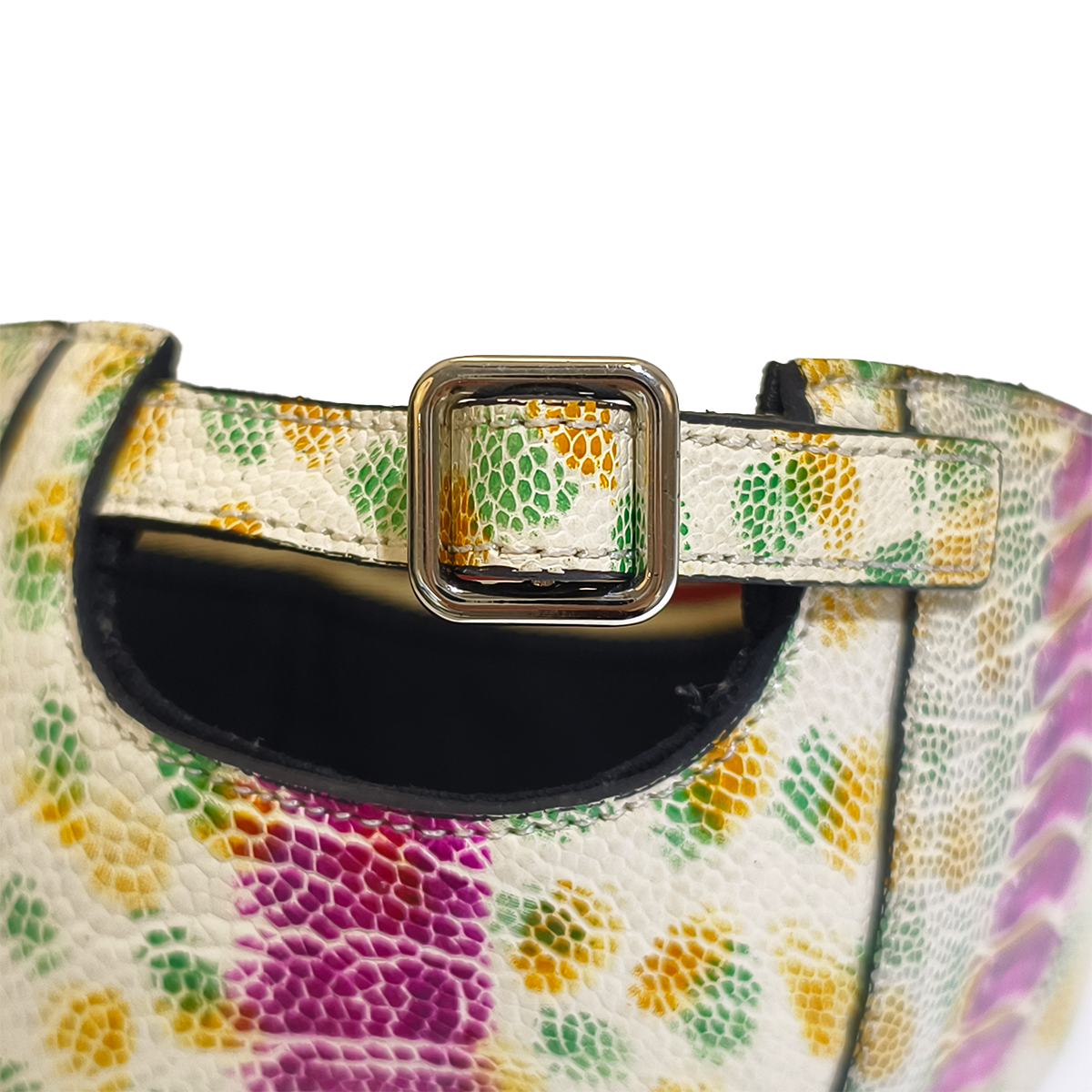 Handmade Genuine Ostrich Leather Cap, Vibrant Multi-Color Adjustable Design