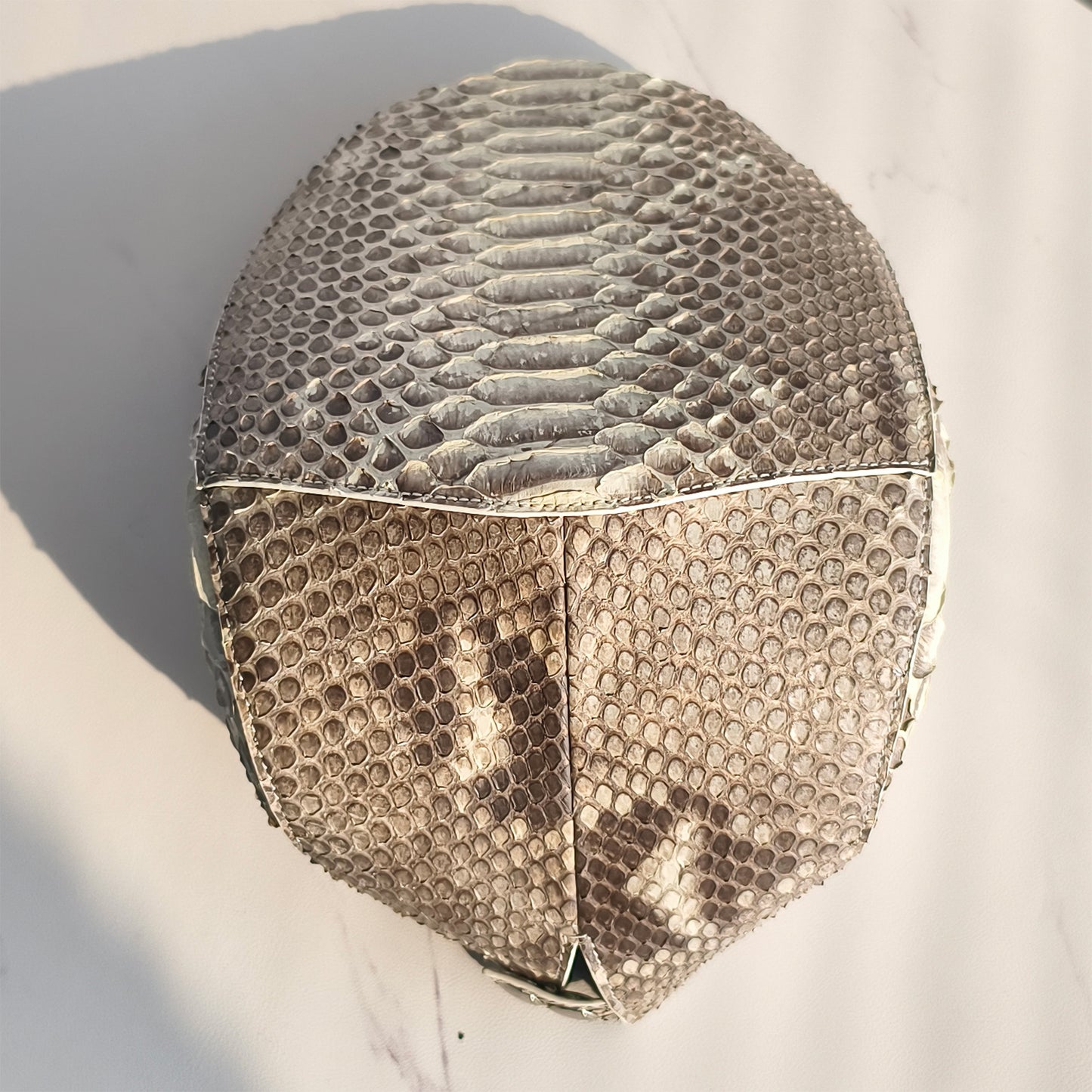 Handmade Genuine Python Leather Beret Cap, Neutral Gradient Texture Adjustable Design