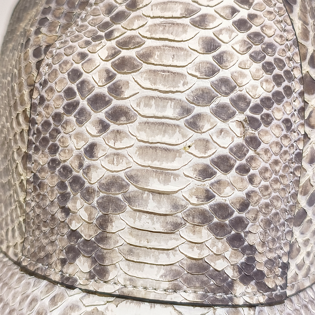 Handmade Genuine Python Leather Cap, Artisanal Adjustable Natural Texture Design