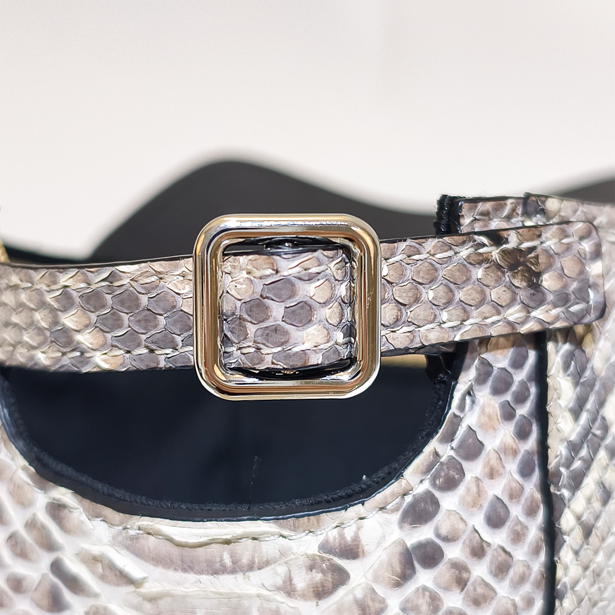Handmade Genuine Python Leather Cap, Artisanal Adjustable Natural Texture Design