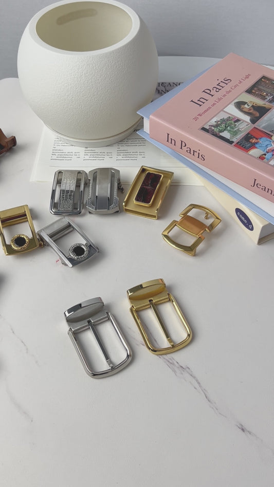 Minimalist Metal Pin Belt Buckle, Gold & Silver Options