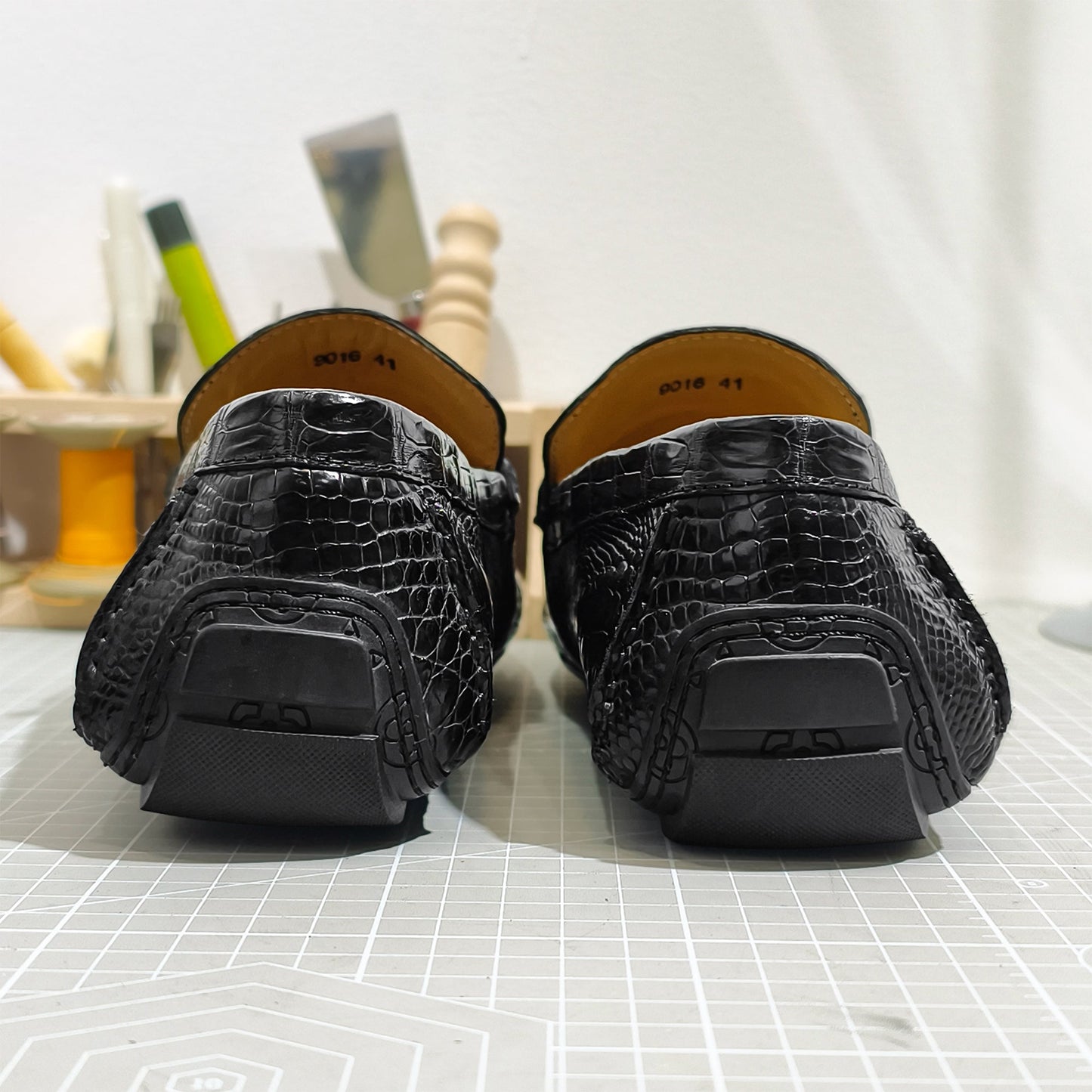 Handmade Genuine Alligator Belly Leather Penny Loafers, Glossy Black – Effortless Luxury & Daily Versatility Shoes