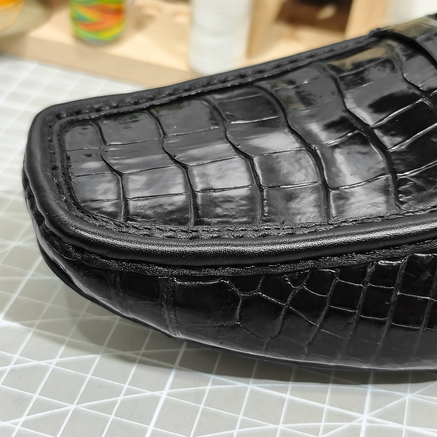 Handmade Genuine Alligator Belly Leather Penny Loafers, Glossy Black – Effortless Luxury & Daily Versatility Shoes