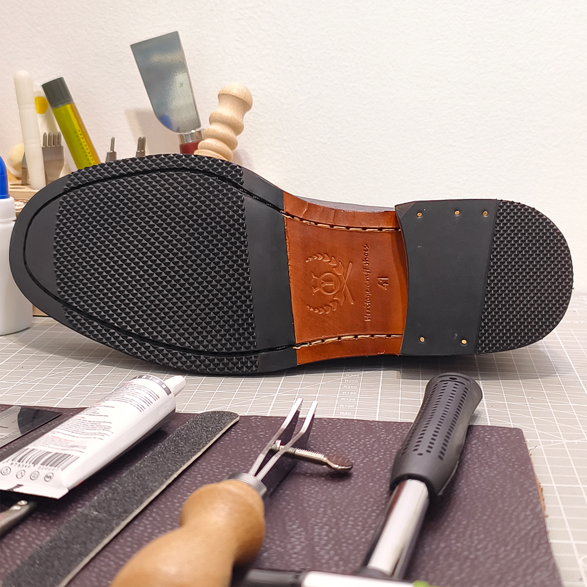 Handmade Genuine Bison Leather Oxford Shoes, Dark Brown Textured