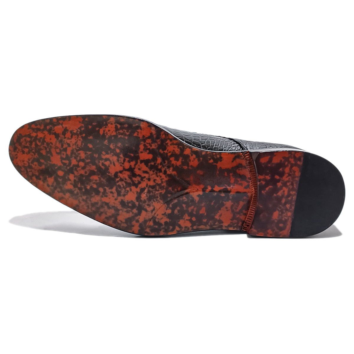 Handmade Alligator Leather Derby Shoes, Glossy Black Business Dress Shoes