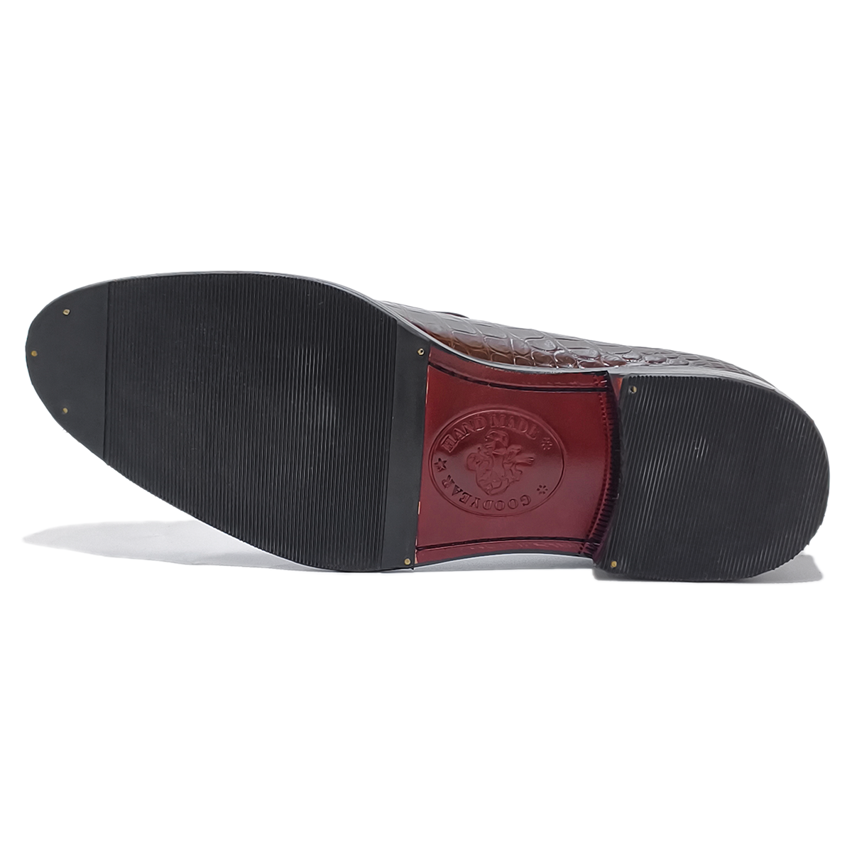 Handmade Genuine Alligator Leather Loafers, Rich Brown with Artisanal Stitching