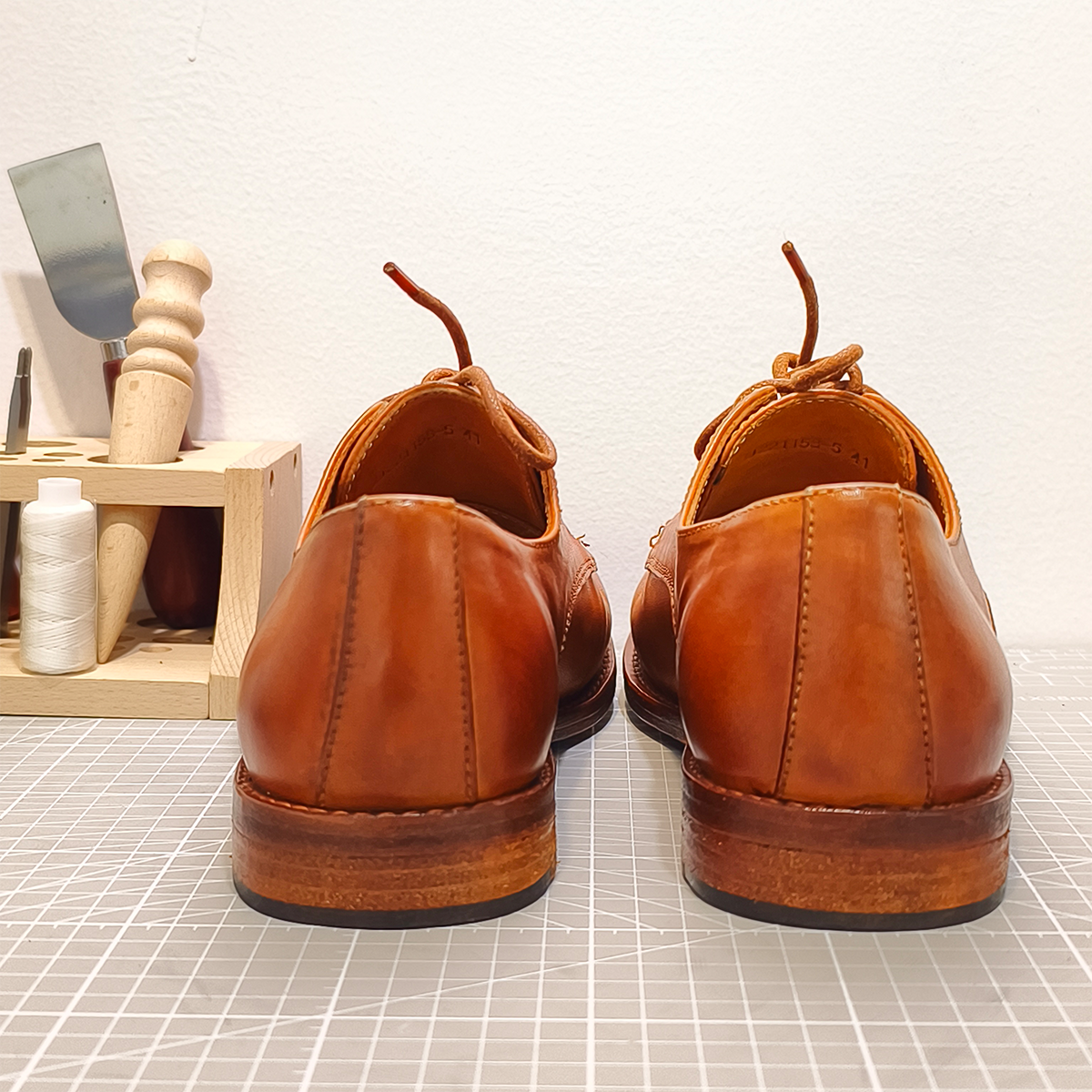 Handmade Genuine Horse Leather Oxford Shoes, Rich Tan Design with Real Leather Sole