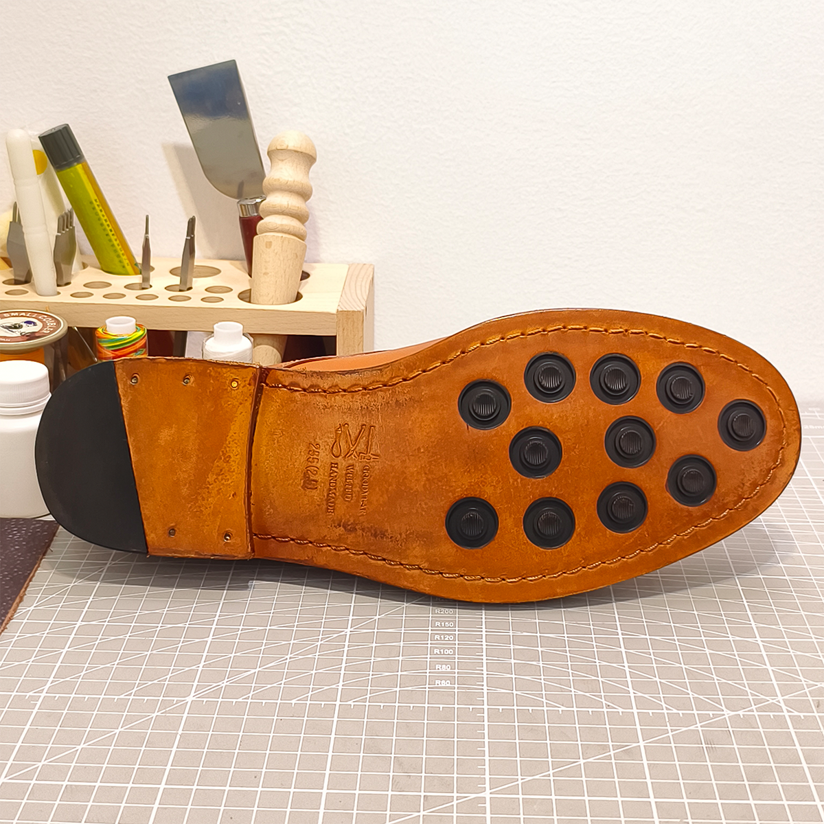 Handmade Genuine Horse Leather Oxford Shoes, Rich Tan Design with Real Leather Sole