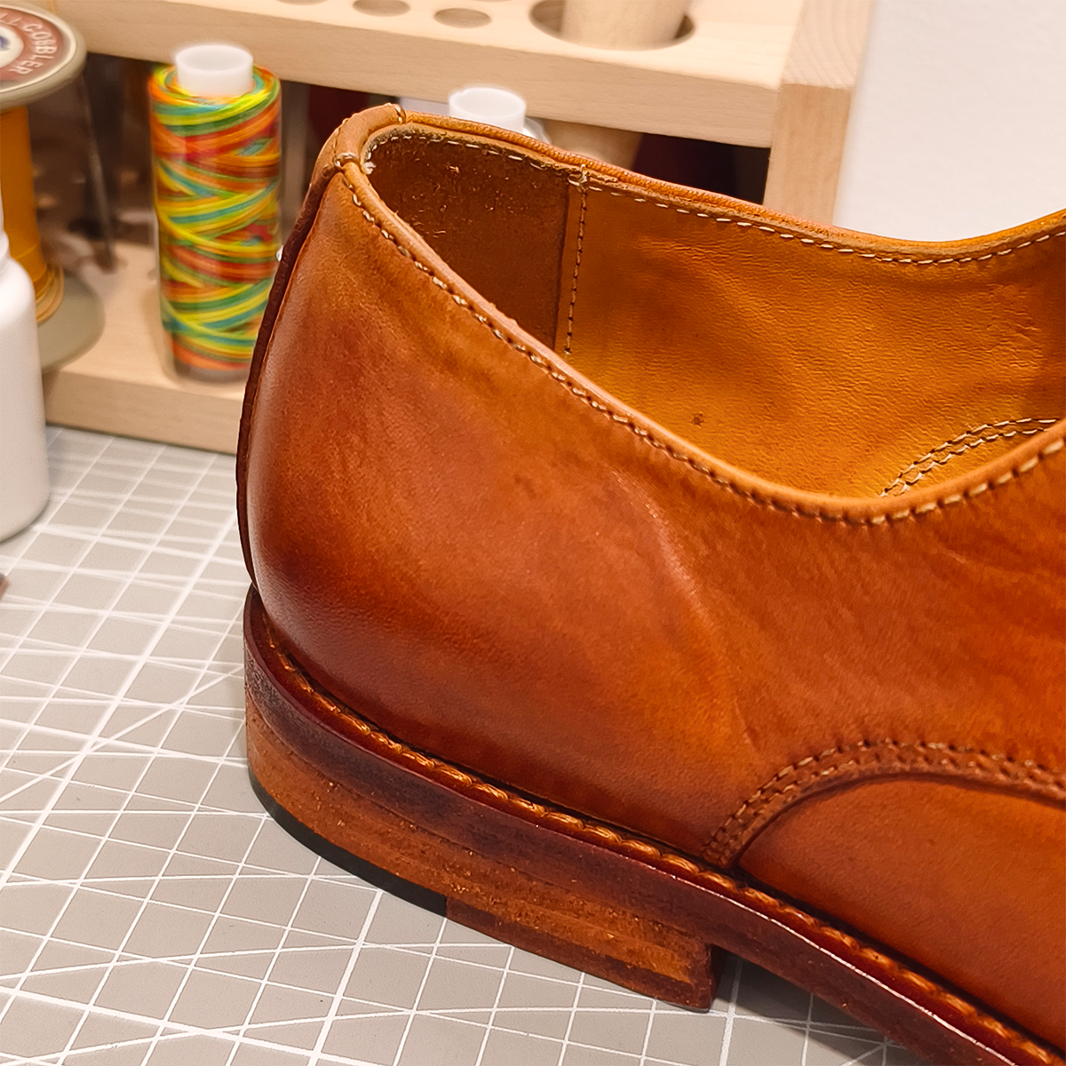 Handmade Genuine Horse Leather Oxford Shoes, Rich Tan Design with Real Leather Sole