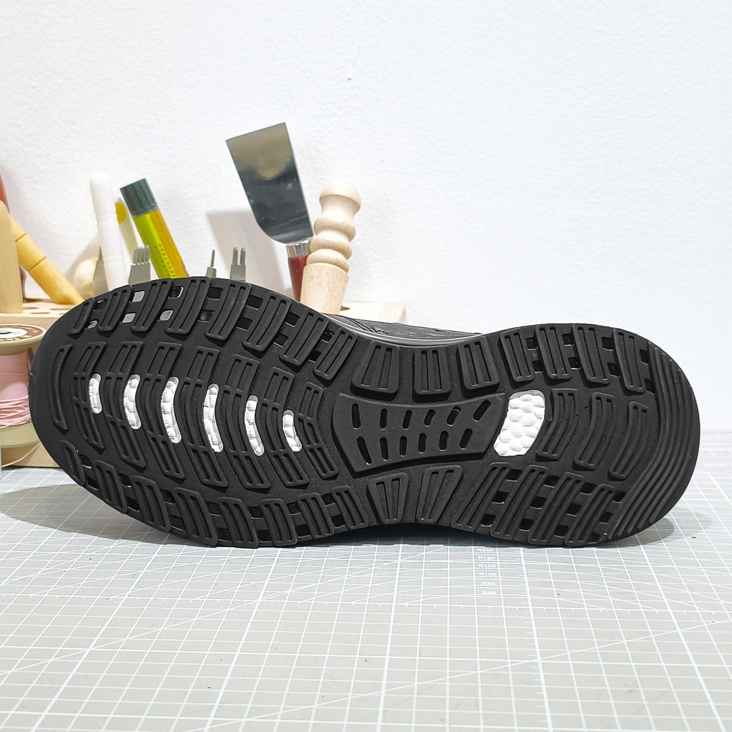 Handmade Genuine Ostrich Leather Sneakers, Glossy Black – Ultra-Light Air Cushion Sole & Luxe Casual Comfort