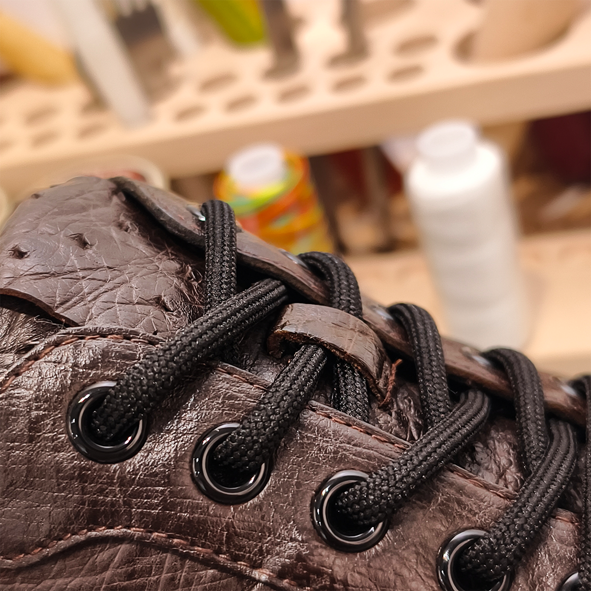 Handmade Genuine Ostrich Leather Sneakers, Rich Brown Luxe Design Shoes