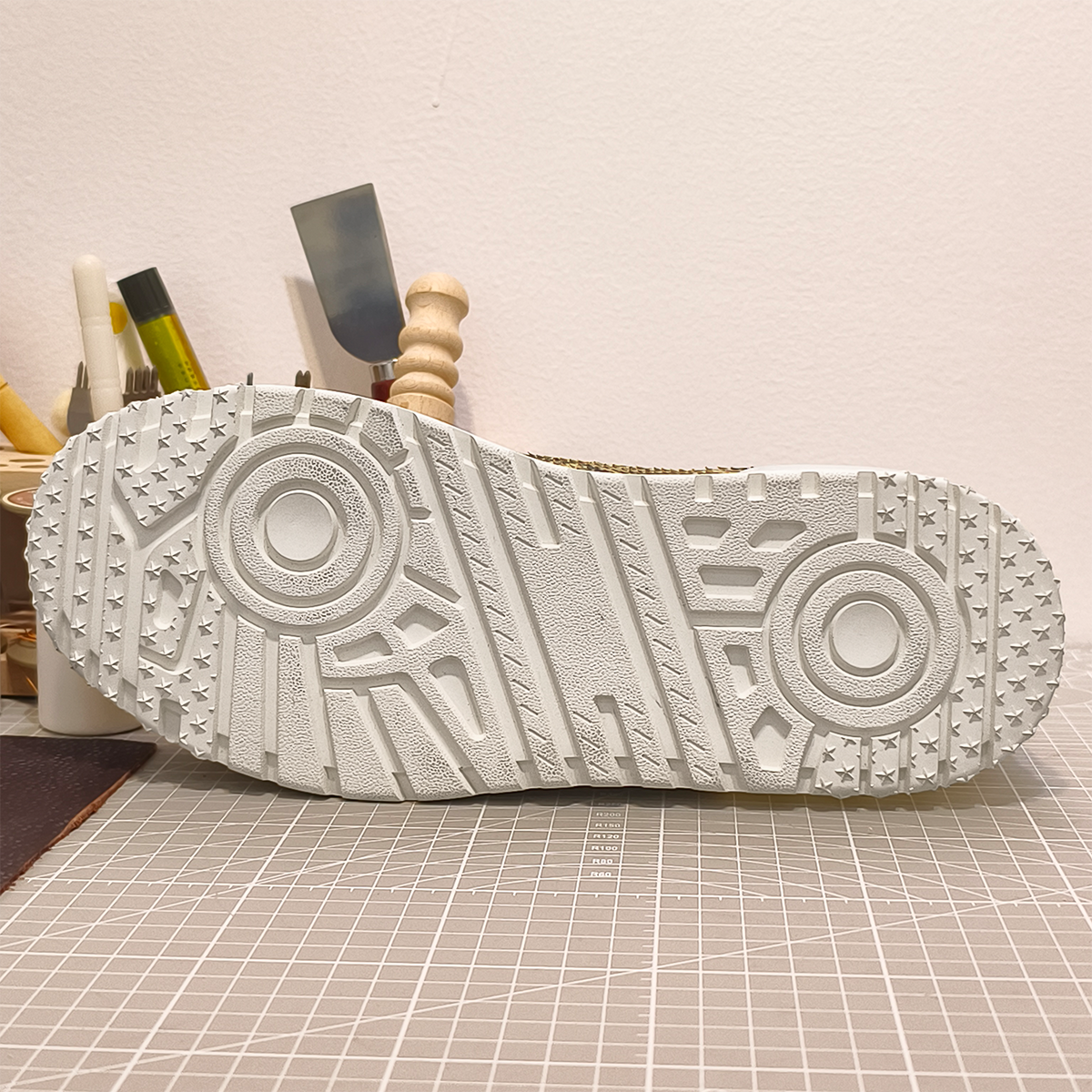 Handmade Genuine Python Leather Sneakers, Luxe Gold Painted Shoes Design with Air Cushion Sole